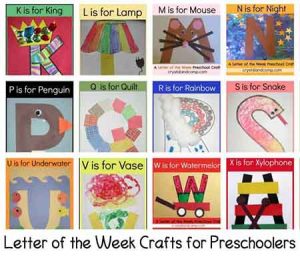 Letter of the Week Crafts for Preschoolers