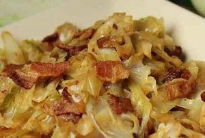 Fried Cabbage with Bacon, Onion, and Garlic Recipe